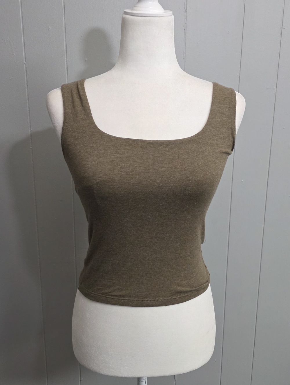 El Closet De Mi Hermana Brown Square Neck Tank Top Size S